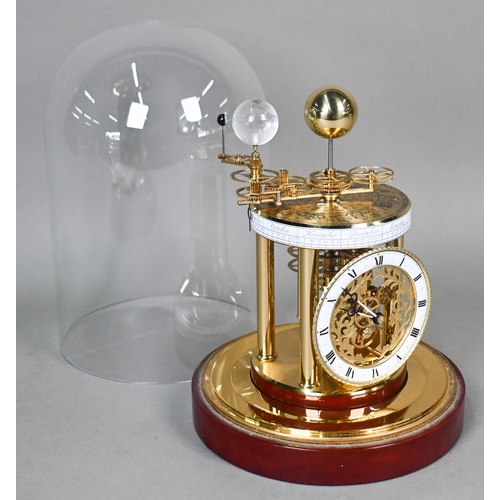 646 - An Astrolabium 2000 Millenium clock by Hermle, Germany, under glass dome, the white enamelled dial w... 