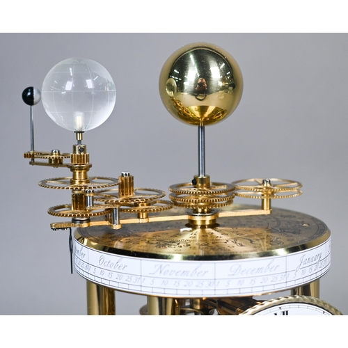 646 - An Astrolabium 2000 Millenium clock by Hermle, Germany, under glass dome, the white enamelled dial w... 