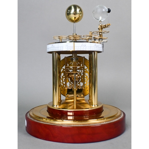 646 - An Astrolabium 2000 Millenium clock by Hermle, Germany, under glass dome, the white enamelled dial w... 