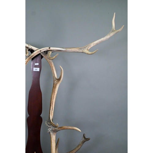 698 - Roland Ward & Co. 106 Piccadilly, London, a rare Victorian full height antler mounted hall stand... 