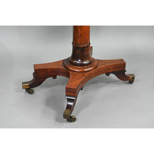 736 - A Regency burr yew cross banded rosewood card table, the fold over top with rounded corners enclosin... 