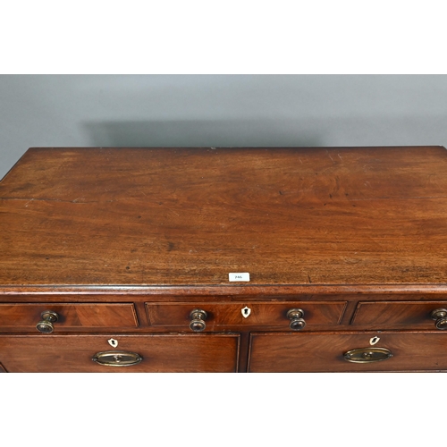 746 - Victorian mahogany country house chest of three shallow short drawers, over two short and three long... 