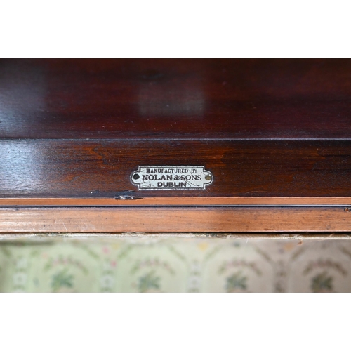 749 - A Victorian inlaid mahogany cellaret, bearing makers plate for Nolan & Sons, Dublin, the interio... 