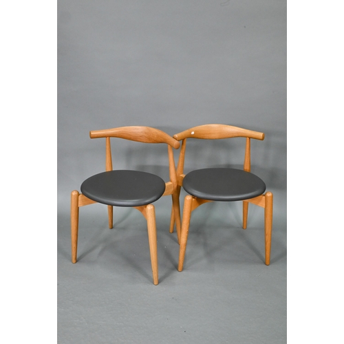 755 - A set of six Danish CH20 oak framed chairs by Carl Hanson & Son, designed by Hans J Wegner, with... 