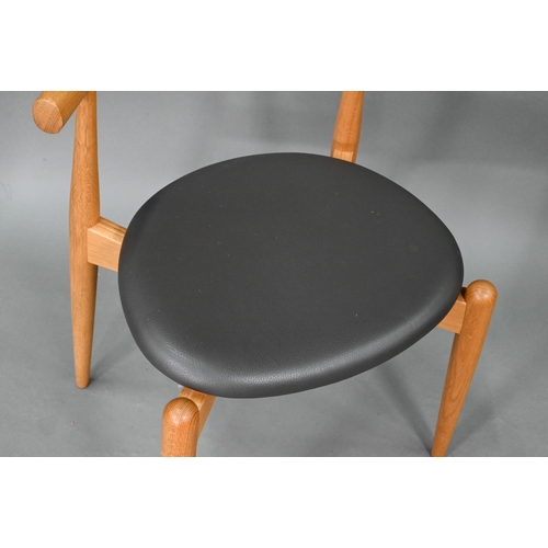 755 - A set of six Danish CH20 oak framed chairs by Carl Hanson & Son, designed by Hans J Wegner, with... 