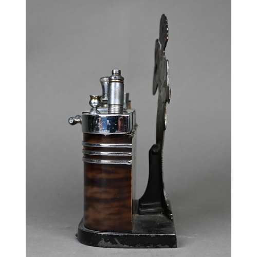 896 - An Art Deco Ronson chrome novelty 'Bartender' touch-tip cigarette lighter/cigarette box, modelled as... 