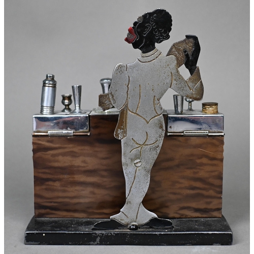 896 - An Art Deco Ronson chrome novelty 'Bartender' touch-tip cigarette lighter/cigarette box, modelled as... 