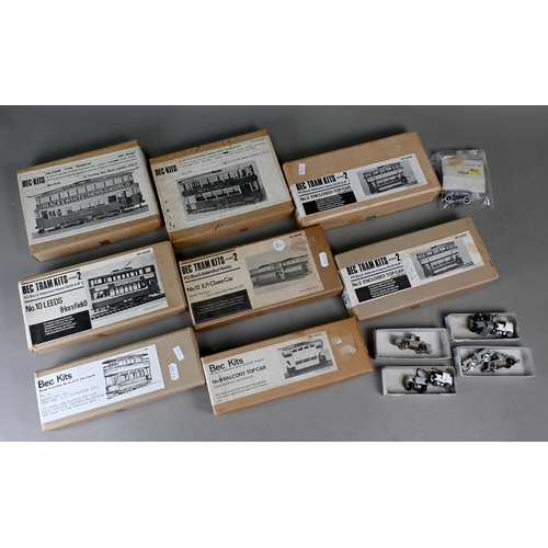 911 - Eight boxed BEC Kits model trams, with eight motor-units