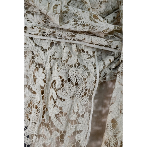 947 - A collection of antique black and white lace panels, trimmings and edgings etc including Bussells, H... 