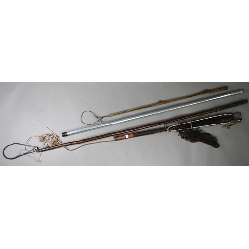 951 - A vintage G Farlow & Co Ltd (London) split cane 11ft salmon rod and a 9ft 6in trout rod, to/w a ... 