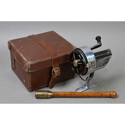 952 - A Hardy Bros Hardex 'Duplicated MkII' fishing reel, to/w a brass-weighted 'priest'