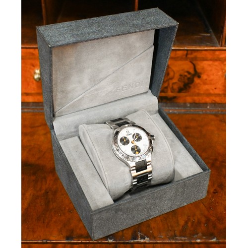 190A - A Fendi Orologi gents chronograph wristwatch, stainless steel quartz movement c/with box/papers, spa... 