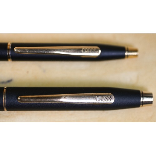 898 - A cased US Sterling Cross ballpoint pen and pencil set, to/w a Sheaffer fountain pen and ballpoint s... 