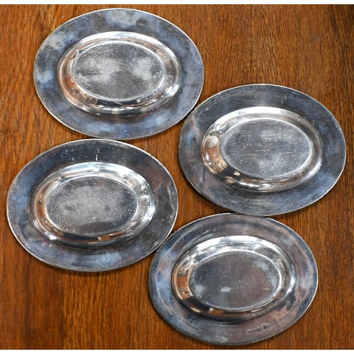 10 - Three Old Sheffield Plate baskets, a bread dish, four snuffers trays, a card salver and six small ov... 