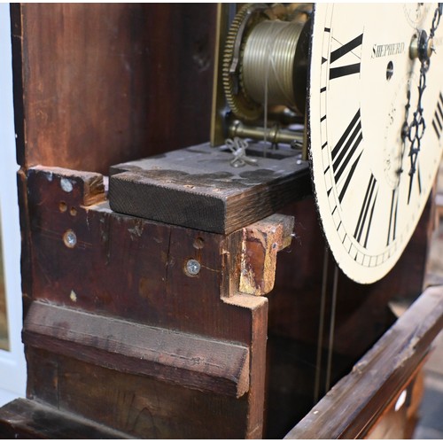 642 - Shepherd, London, a Regency 8-day flame mahogany longcase clock, the 30 cm dia. circular white ename... 