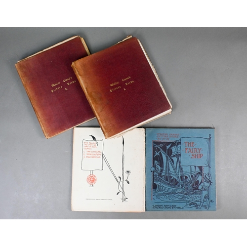 479 - # Walter Crane's Picture Books - re-issues bound in three vols, red cloth 4toSome loose pages and lo... 