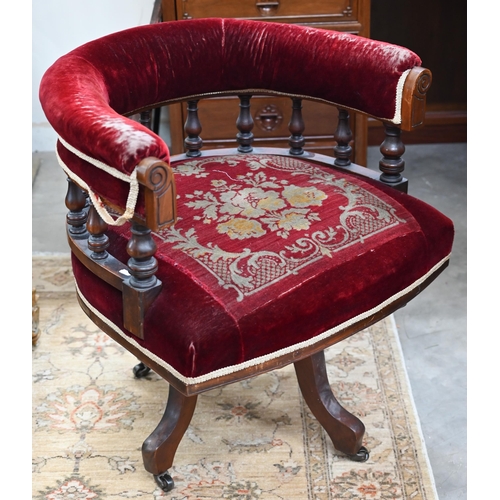 103 - A Victorian mahogany captain's chair, a/f