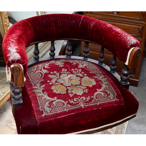 103 - A Victorian mahogany captain's chair, a/f