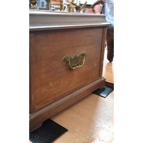 12 - A mahogany six-drawer collector's chest with brass handles, 52 x 38 x 30 cm high