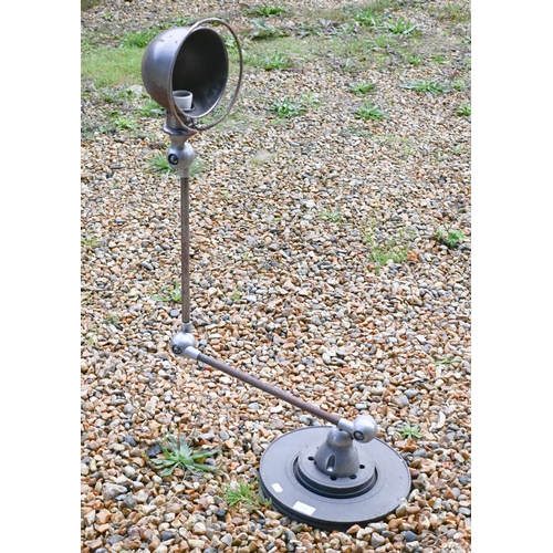 133 - A vintage 'Jielde' French anglepoise lamp with cast iron base to/w contemporary Italian twin standar... 