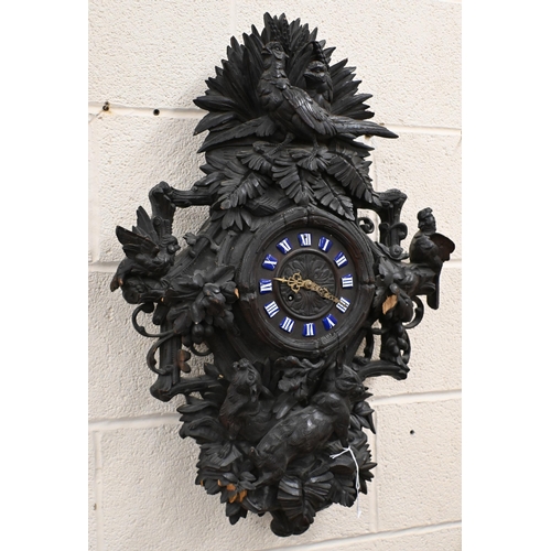 157 - Black Forest carved wall clock