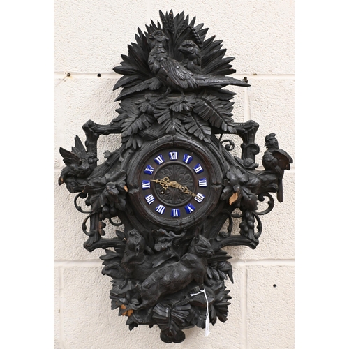 157 - Black Forest carved wall clock