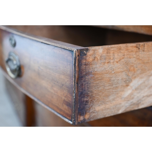 17 - A 19th century mahogany bowfront chest of two short over three long drawers raised on bracket feet, ... 