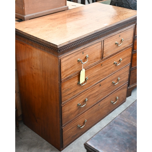 18 - A 19th century mahogany chest of two short and three long drawers (top section of chest on chest), 1... 