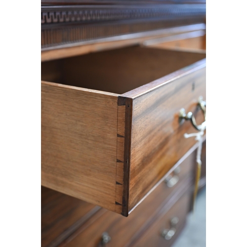 18 - A 19th century mahogany chest of two short and three long drawers (top section of chest on chest), 1... 