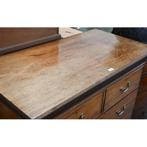 18 - A 19th century mahogany chest of two short and three long drawers (top section of chest on chest), 1... 