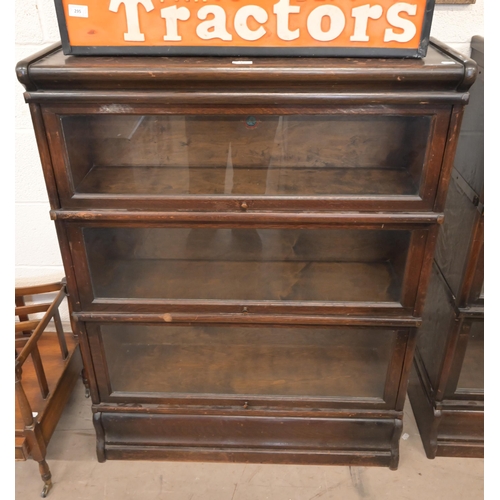 2 - A pair of early 20th century oak Globe Wernicke 'Barrister's Bookcases', 86 x 28 x 114 cm each with ... 