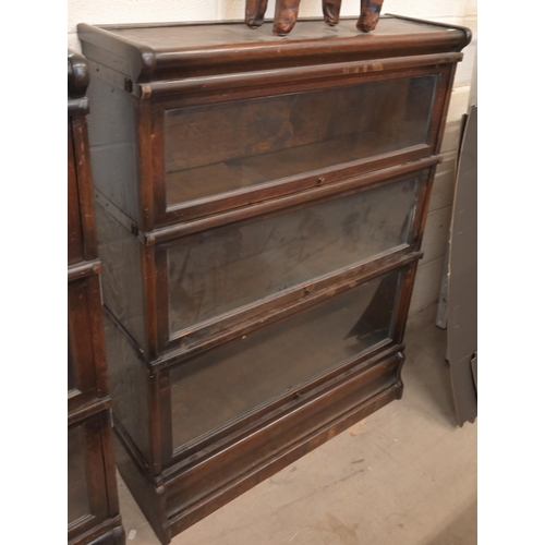 2 - A pair of early 20th century oak Globe Wernicke 'Barrister's Bookcases', 86 x 28 x 114 cm each with ... 