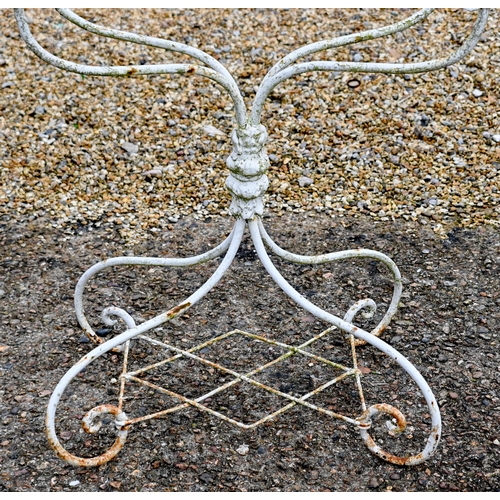 200 - A Victorian style weathered wire + wrought steel orangery planter stand, 95 cm x 30 cm x 80 cm h