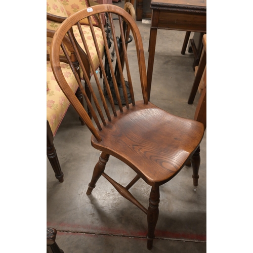 36 - An antique fruitwood kitching dining table with end drawer and shaped supports, 138 x 90 x 76 cm to/... 