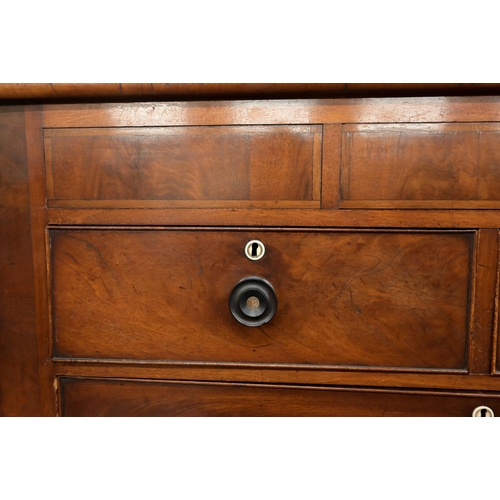 4 - A large 19th century mahogany chest with three secret drawers over two short and three long drawers ... 