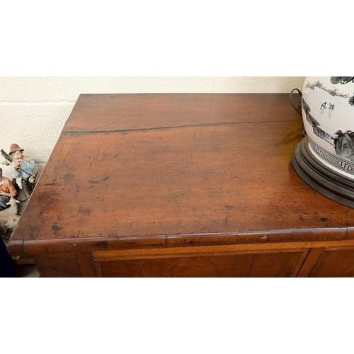 4 - A large 19th century mahogany chest with three secret drawers over two short and three long drawers ... 