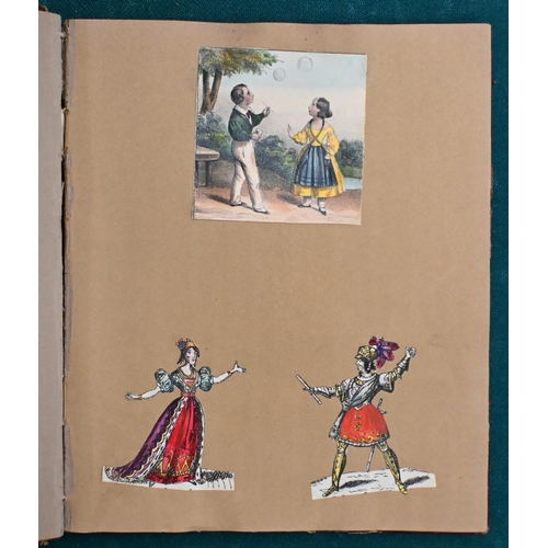 487 - A Victorian scrap album containing a small selection of traveller's European watercolours, to/w anot... 