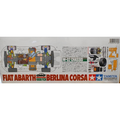 501 - A Tamiya Fiat Abarth Berlina Casa model racing car with electric motor (suitable for adaption for re... 