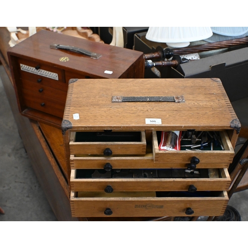 509 - Two portable tool-chests containing a quantity of engineering tools etc