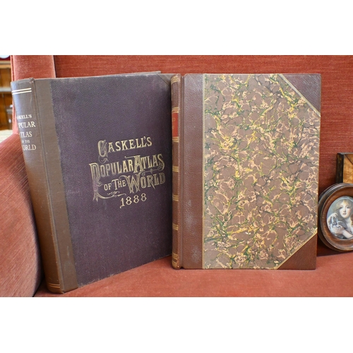 513 - Two books - Knight's Animated Nature (rebound) and Gaskell's Atlas 1888 (2)