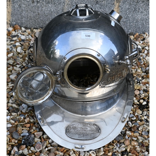 530 - An electroplated reproduction diver's helmet, 35 cm high