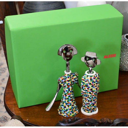 540 - A boxed pair of Alessi Alessandro Mendini figural corkscrews - 'Anna G' and 'Allesandro M' with spot... 