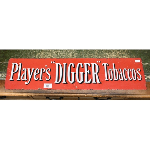 557 - A vintage enamel advertising sign for Player's 'Digger' Tobaccos 16.5 x 66 cm