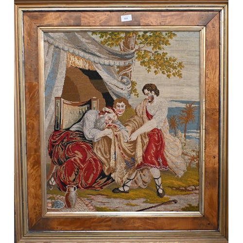 555 - # Three various framed pictorial tapestry works (a/f)