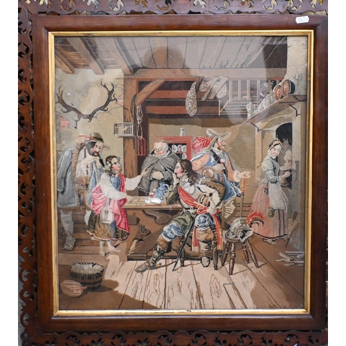 555 - # Three various framed pictorial tapestry works (a/f)