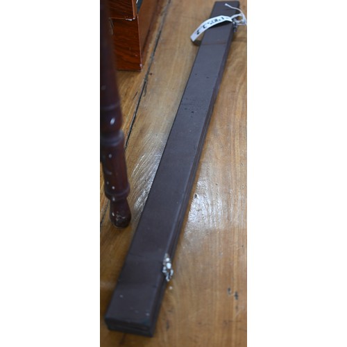 497 - A cased (restored) cello bow with mother of pearl inlaid ebony frog and white metal mounts circa 190... 