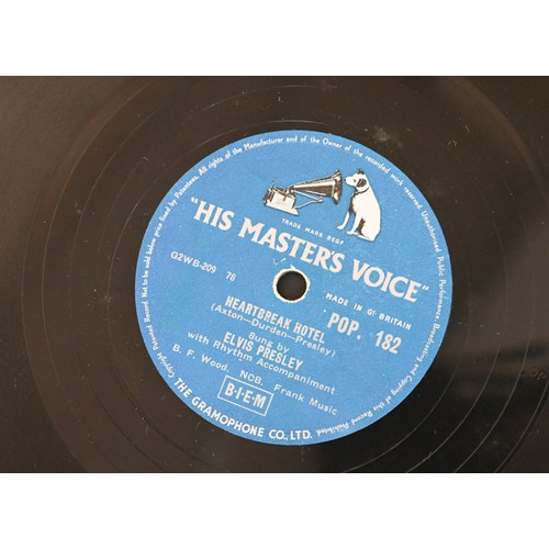 491 - A quantity of vintage 45 rpm and 78 rpm singles, including Elvis Presley, Beatles, Bill Haley, The P... 