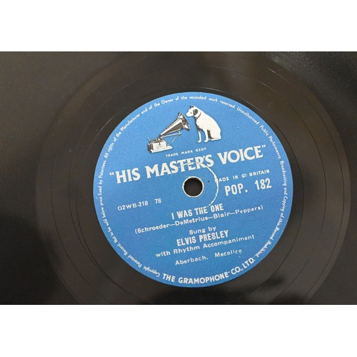 491 - A quantity of vintage 45 rpm and 78 rpm singles, including Elvis Presley, Beatles, Bill Haley, The P... 