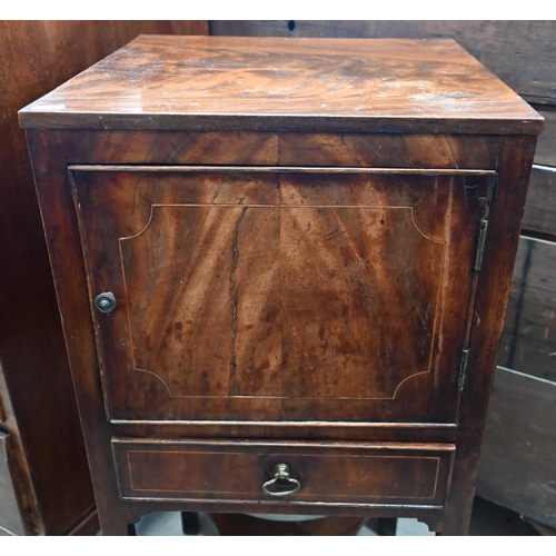 16 - A 19th century mahogany pot cupboard, 39 cm w x 39 cm d x 84 cm h