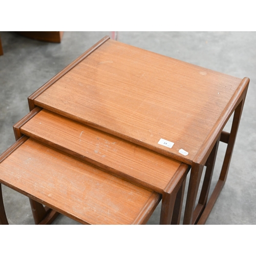 19 - A mid-century G-Plan nest of three teak tables to/w a Nathan teak corner cabinet and two Edwardian t... 